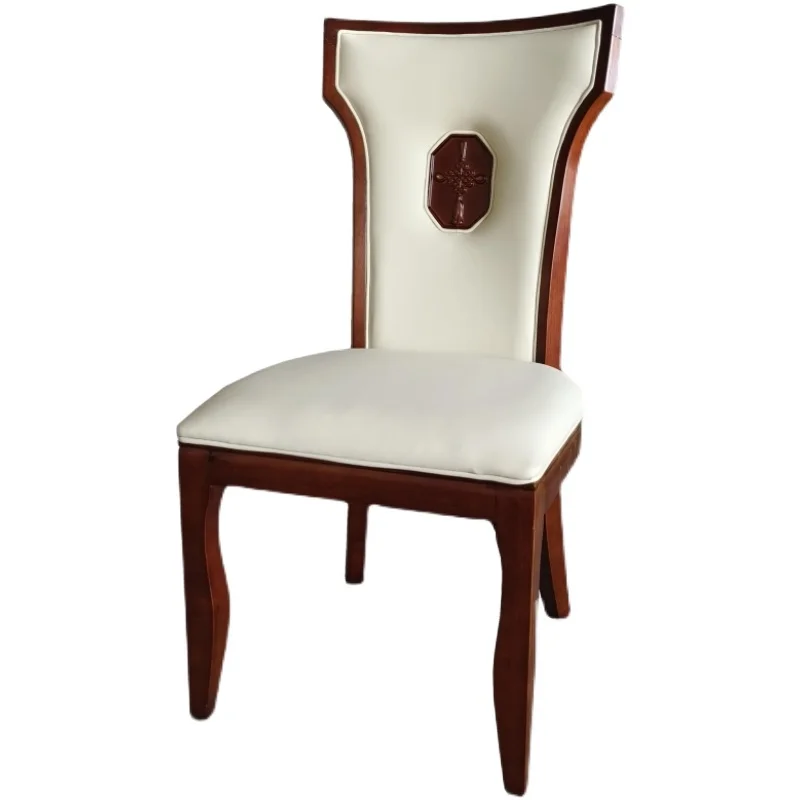 Hotel Box VIP Chair Solid Wood Restaurant Banquet Table and Chair Combination Backrest Conference Chair New Soft Package Dining