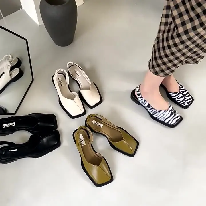 Comfort Shoes for Women Closed Toe Sandals Suit Female Beige Summer Heels All-Match Retro Black Gladiator Girls Low 2024 Fashion