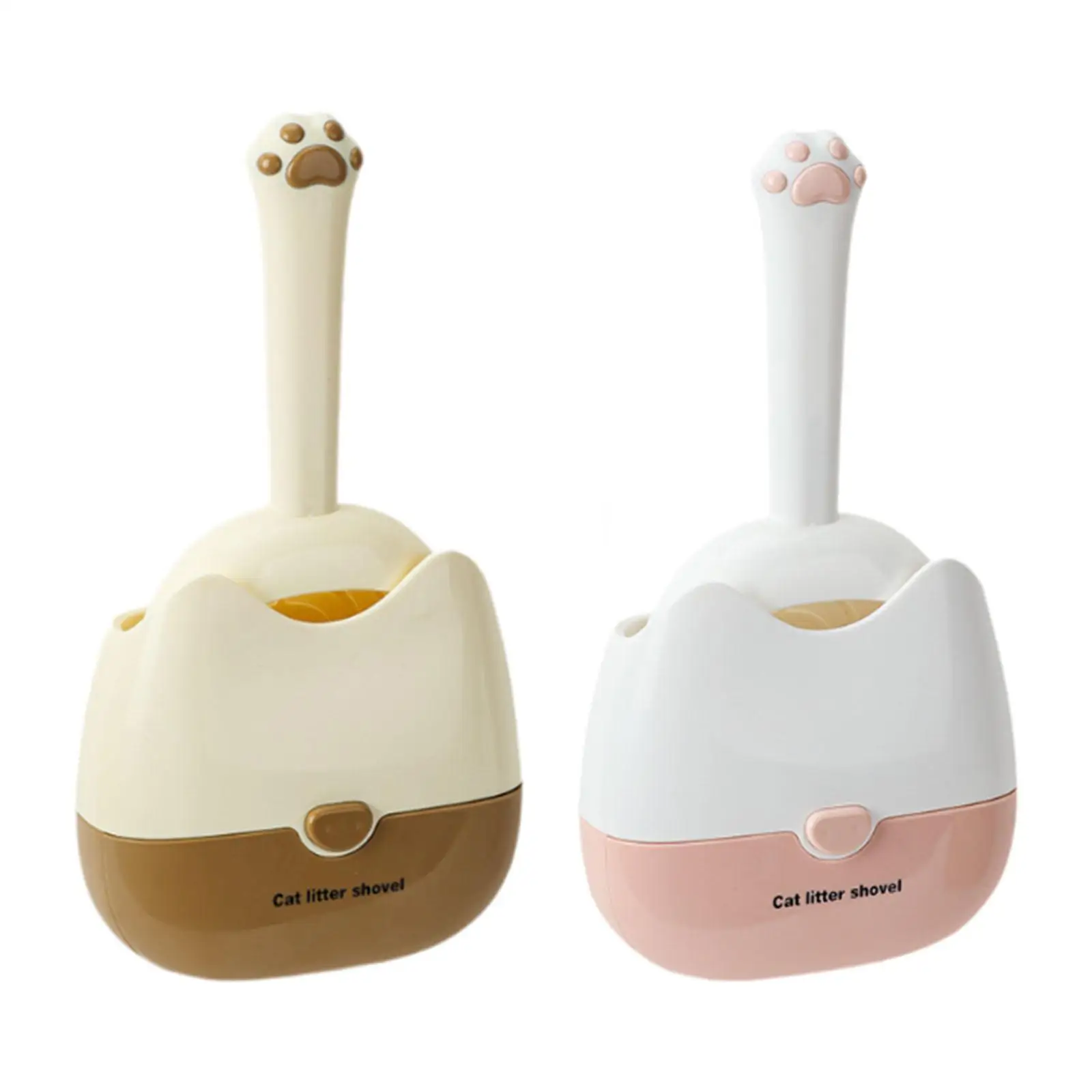 

Cat Litter Scooper with Caddy Modern Convenient Heavy Duty Speed Sifter for Litter Box Efficient Cleaning Living Room Home Beech