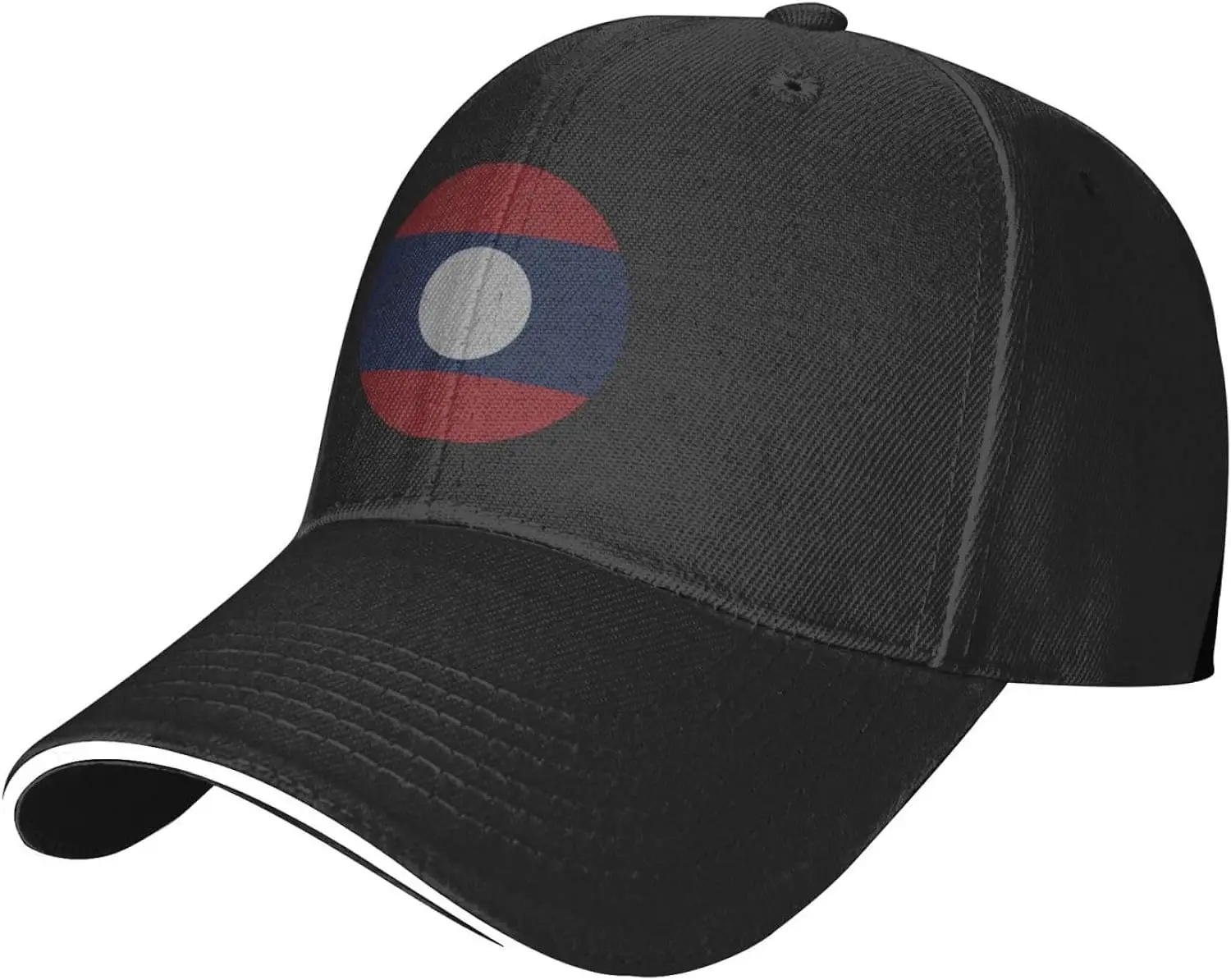 Flag of Laos Premium Adjustable Baseball Cap for Men and Women - Outdoor Sports, Sun Protection Black