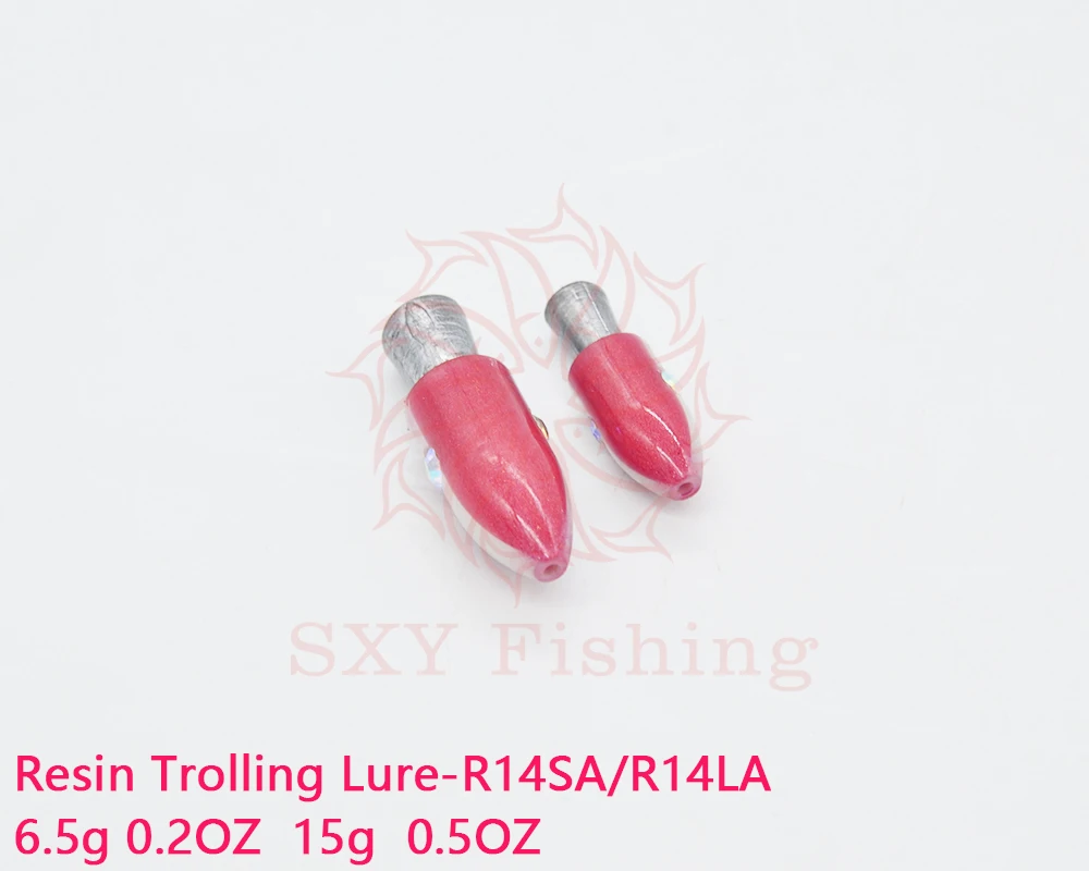 SXY 낚시 빅 게임 송진 트롤링 미끼, 2 색 샌드위치 송진, 바닷물 강 와후 루어, R14SA/LA, 다목적 강 바닷물
