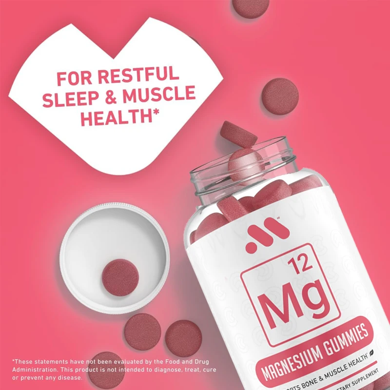 Magnesium gummies magnesium citrate relieve stress, spasm defense, and recovery. 60 high bioavailability vegetarian gummies.