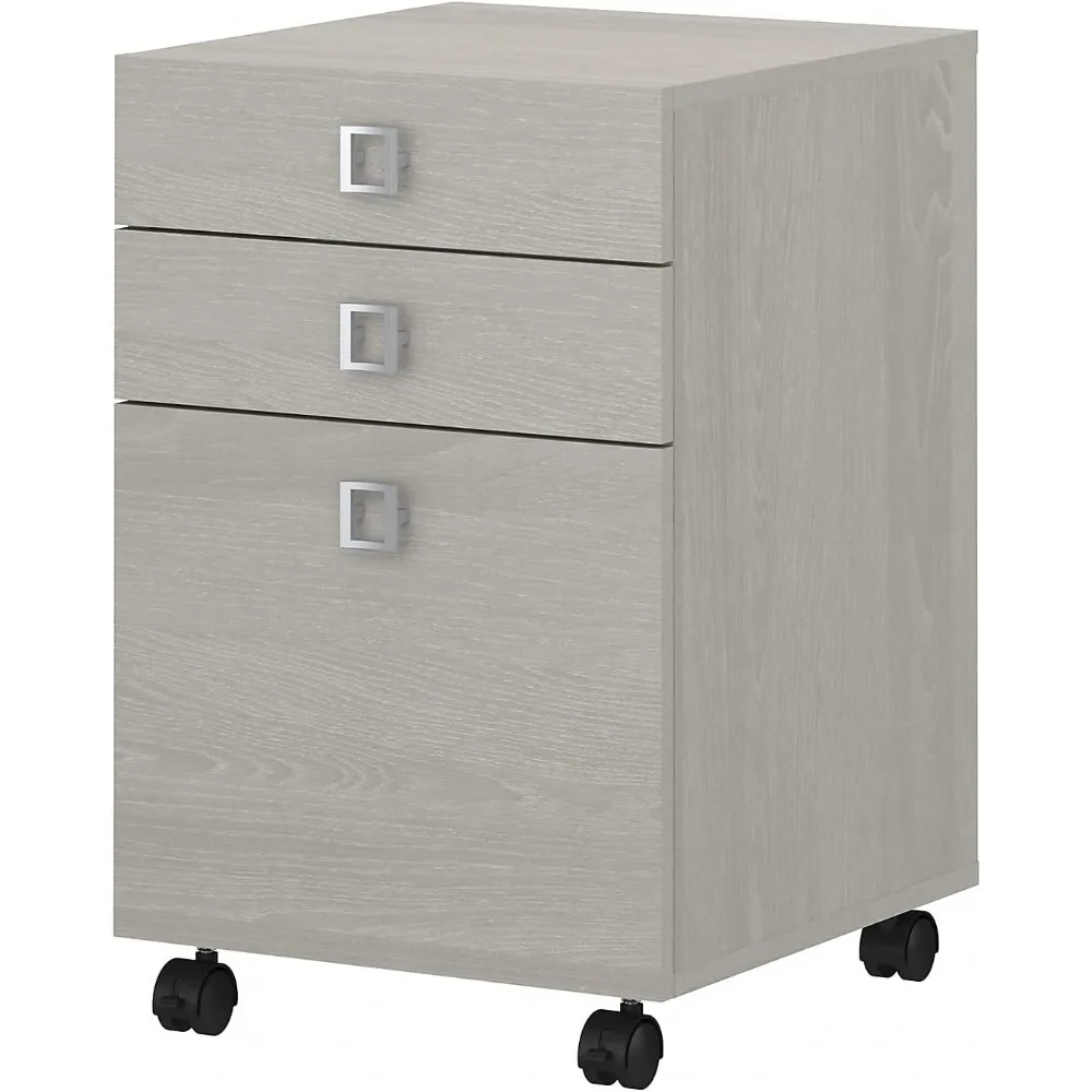 Office by kathy ireland KI60201-03 Echo 3-Drawer Mobile File Cabinet, Letter, Gray Sand, 16-Inch