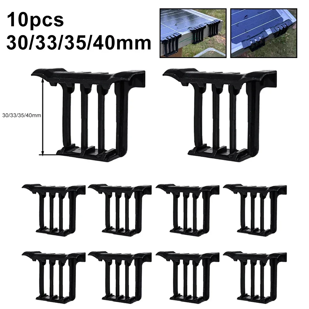 

10pcs 30/33/35/40mm PV Solar Panel Water Guide Clips For Roof Solar Panel Photovoltaic Water Guide Clip Deflector Mud Drain