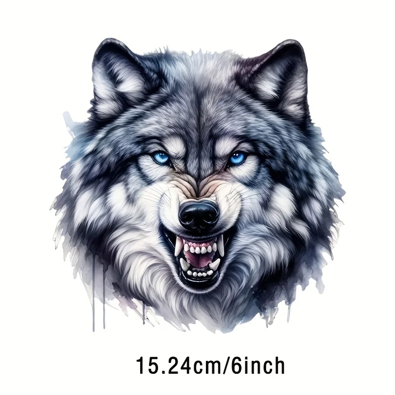 1PC 늑대 머리 디자인 자동차 오토바이 스티커, 트렌디한 데칼, 눈에 띄는 차량 동물 스티커