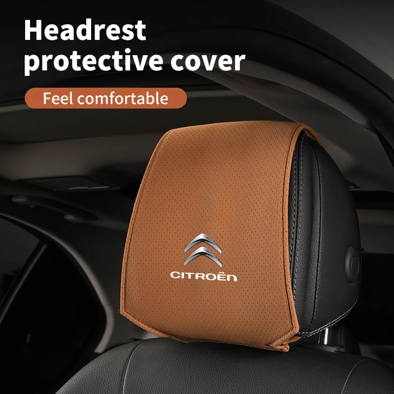 Car Headrest Cover Seat Head Rest Neck Pillow Protector For Citroen C4 C3 C5 C1 C2 Berlingo Celysee Cactus Picasso Saxo Grand