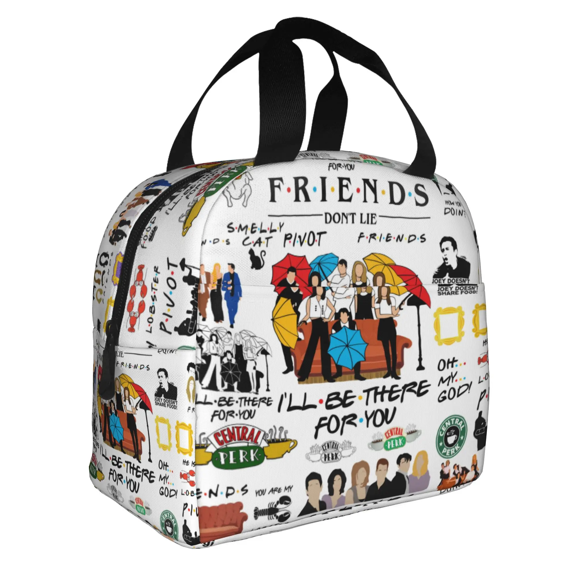 Funny TV Show Friends Collage Lunch Bag Men Women  Warm Cooler Insulated Lunch Boxes for School