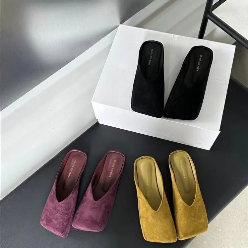 

Повседневные женские шлепанцы, простые однотонные тапочки в стиле ретро, модные женские туфли на плоской подошве