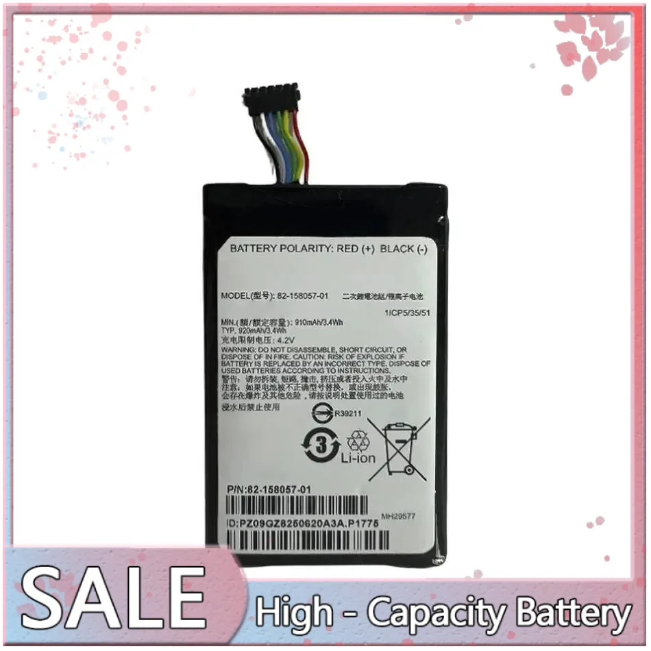 

82-158057-01 Высокая производительность для Zebra SB1 1ICP5 35 51 долговечный аккумулятор для коллектора 910 мАч