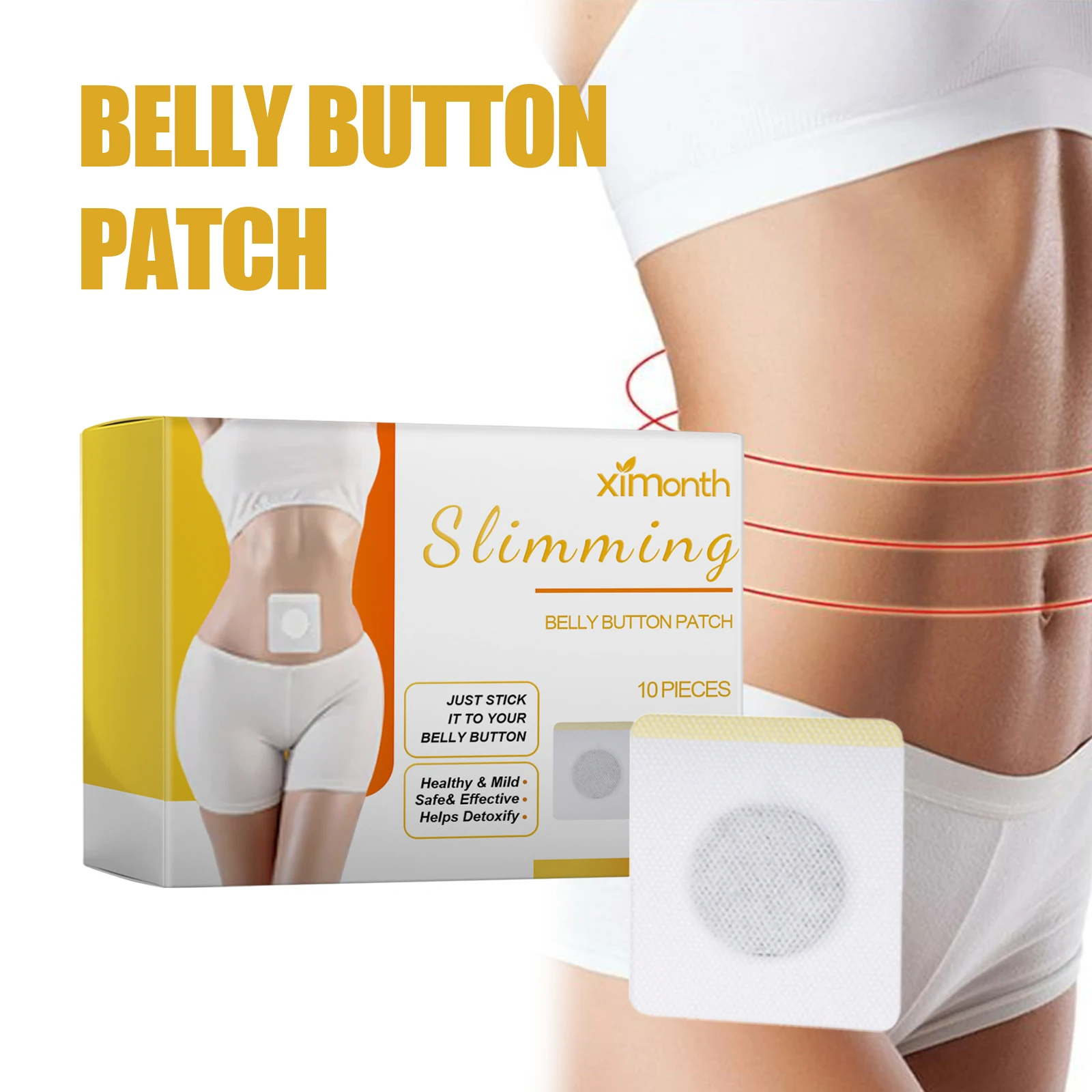 

Ximonth пластырь для похудения пупка для живота, бедер, рук, живота, уменьшения жира, коррекции фигуры, укрепляющий пластырь для похудения