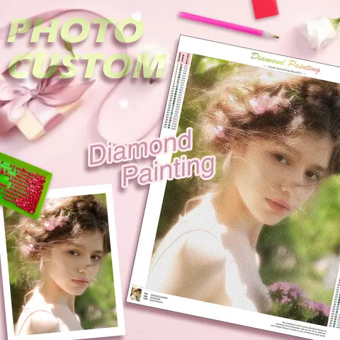PhotoCustom 5d Diy 다이아몬드 페인팅은 자신의 그림을 사용자 정의합니다 다이아몬드 페인팅 사용자 정의 사진 자수 키트 장식 홈