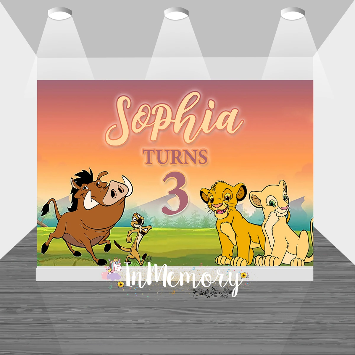 

Lion King Party Decoration Background Sunset Simba Boy Birthday Photographic Backdrop for Photo Studio Vinyl Banner