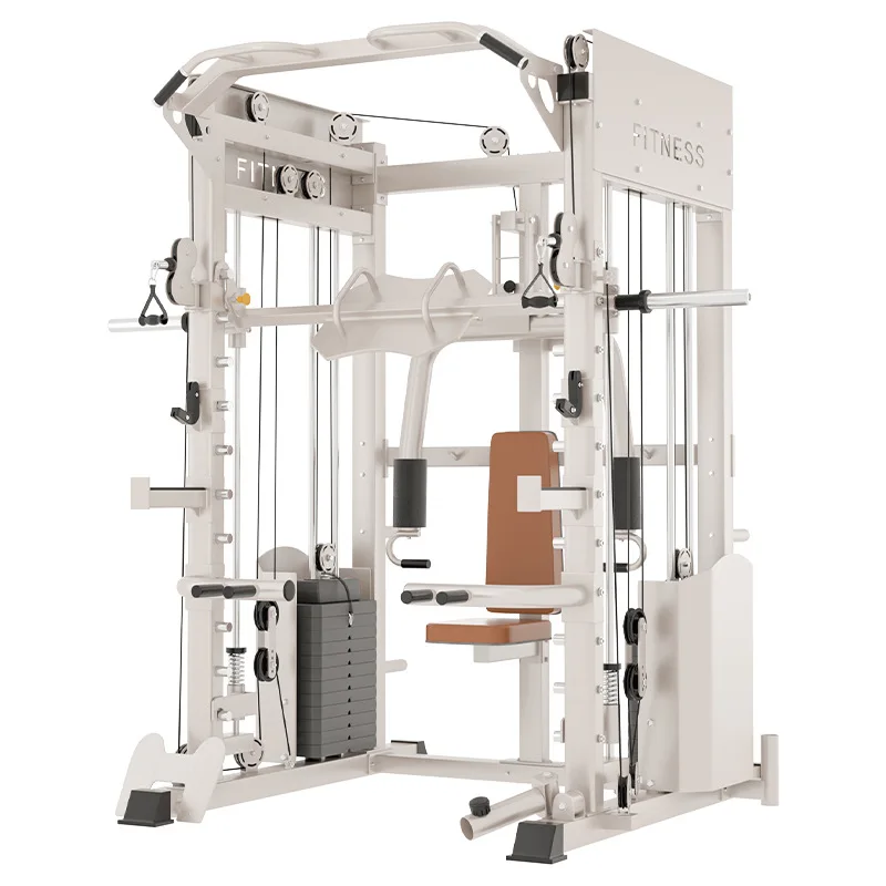 Multi functional One piece Bed Press Squat Stand Flying Bird Longmen Fitness Equipment Home Smith Comprehensive Trainer