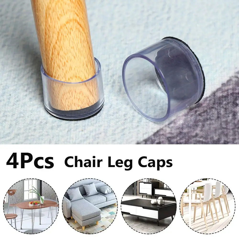 Almohadillas de silicona transparentes para patas de mesa y silla, tapas de PVC, cubierta de pie de fondo redondo, almohadillas protectoras