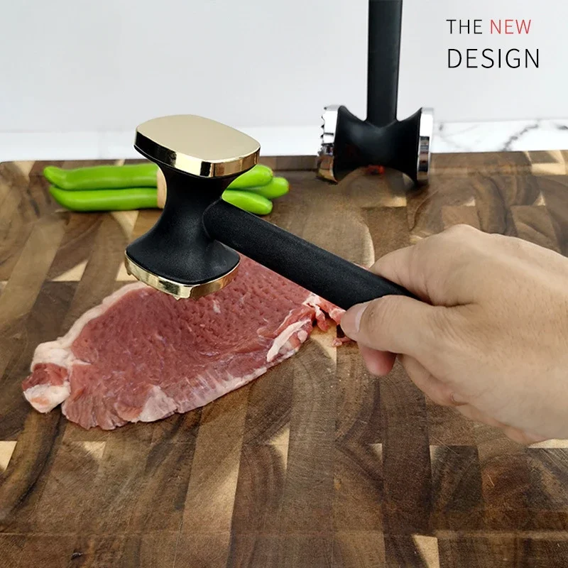 Steak Hammer Mallet Double-Sided Zinc Alloy Meat Tenderizer Hammer Pork Chop Steak Meat Mallet Rubber Portable Kitchen Tools