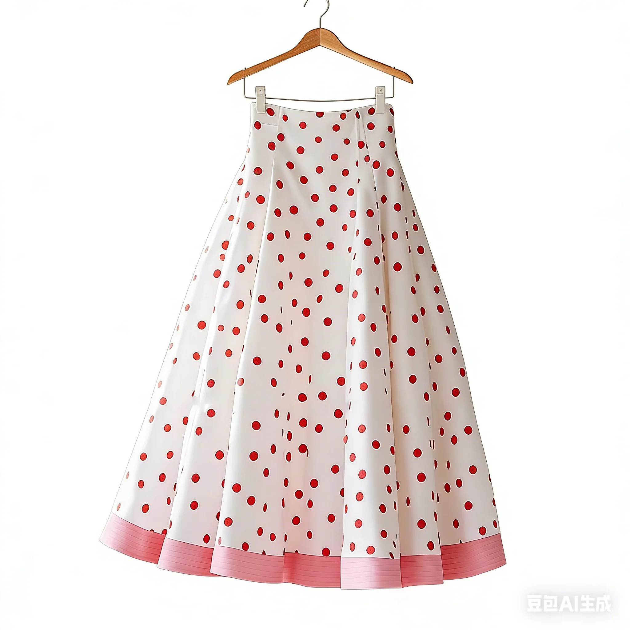 

Элегантная миди-юбка в стиле ретро с принтом в горошек, высокой талией и расклешенным подолом, с розовой отделкой, для женщин, на лето и праздники