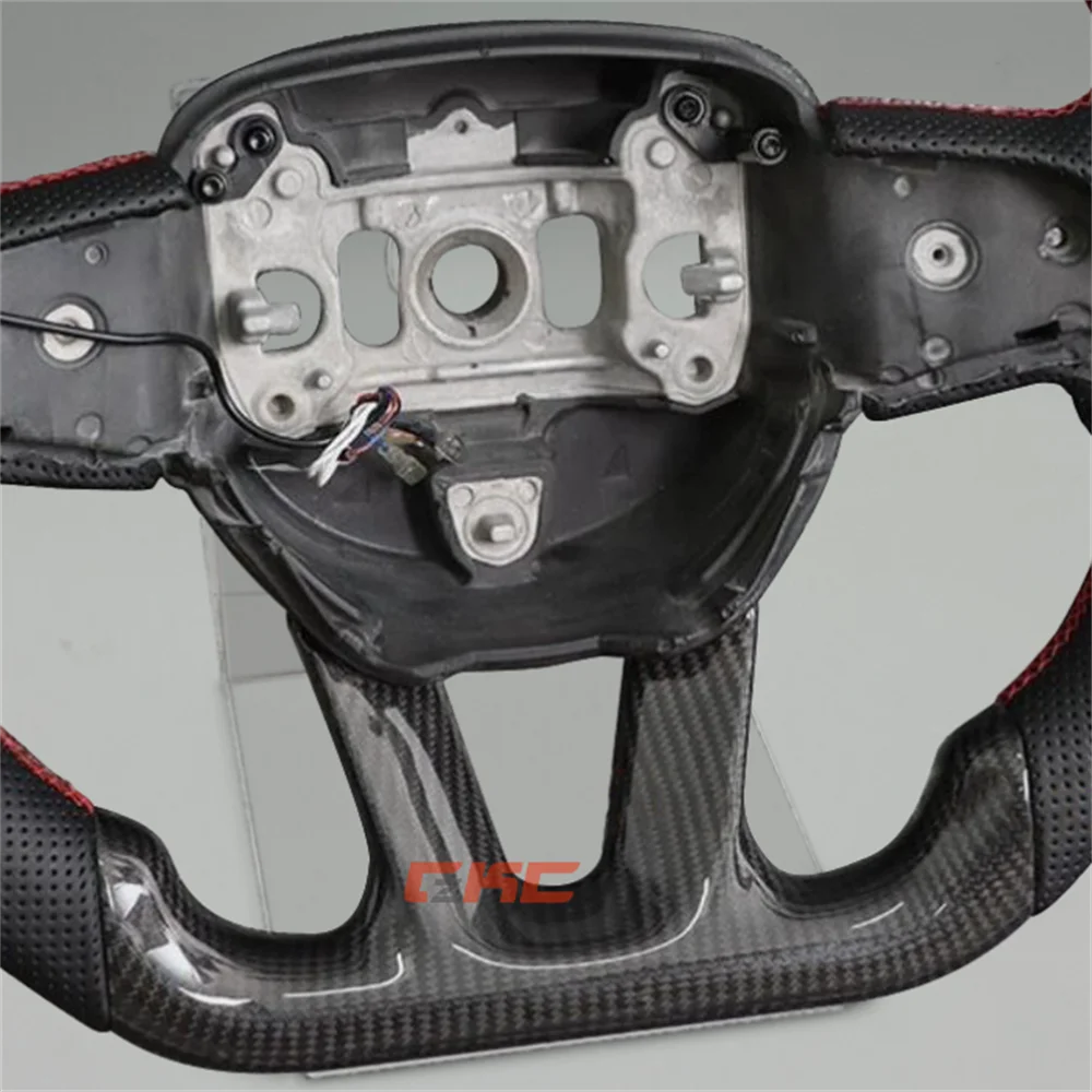 Customized black Carbon Fiber Leather LED Steering Wheel for 2015 2016 2017 2018 2019 2020 2021 2022 Dodge Challenger SRT