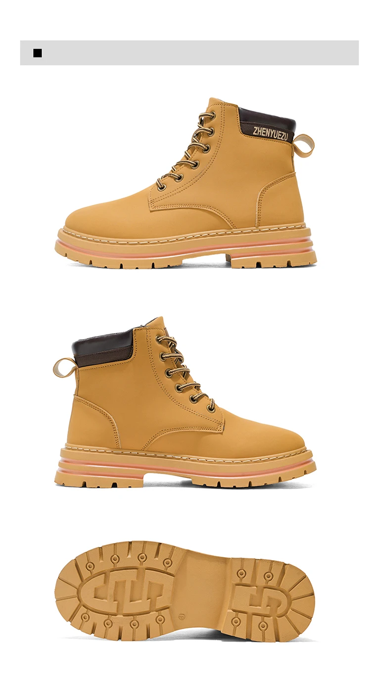 Modische Herren-High-Top-Stiefel, weiches Komfortfutter, verschleißfeste Sohle, ideal für Outdoor-Sport und Wandern. – Detail 24