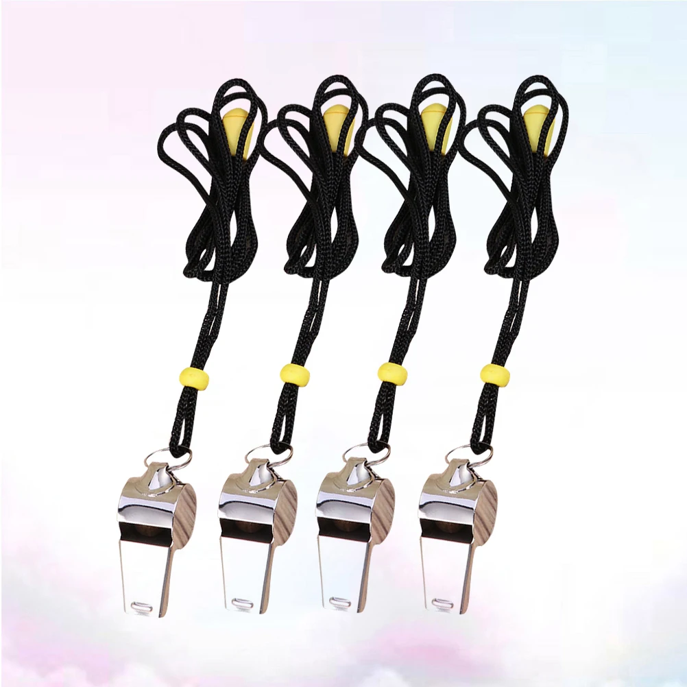 

4-шт свисток из нержавеющей стали рефери свистки с веревкой первой помощи деревянные для занятий спортом