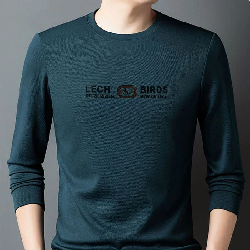 

LIBIELIY Smart Casual Autumn Winter Sweatshirts Men O-Neck Letter Printing Fashion Trend All-match Long Sleeve Loose Bottoming S