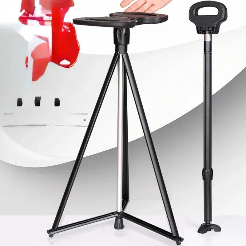 foldable, portable, and lightweight walker can be sitting，The crutch stool for the elderly is multi-functional, climbing