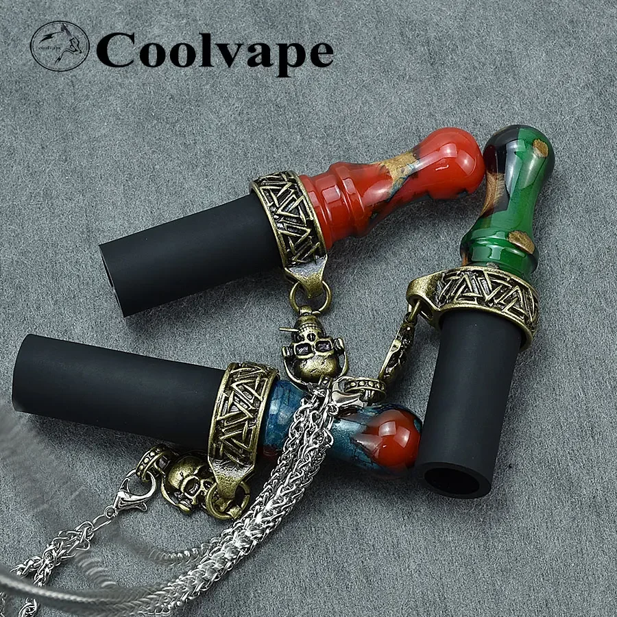 High-end cigarette holder stabilized wood resin material hookah mouthpieces shisha  Chicha Narguile Water Pipe Mouthpieces