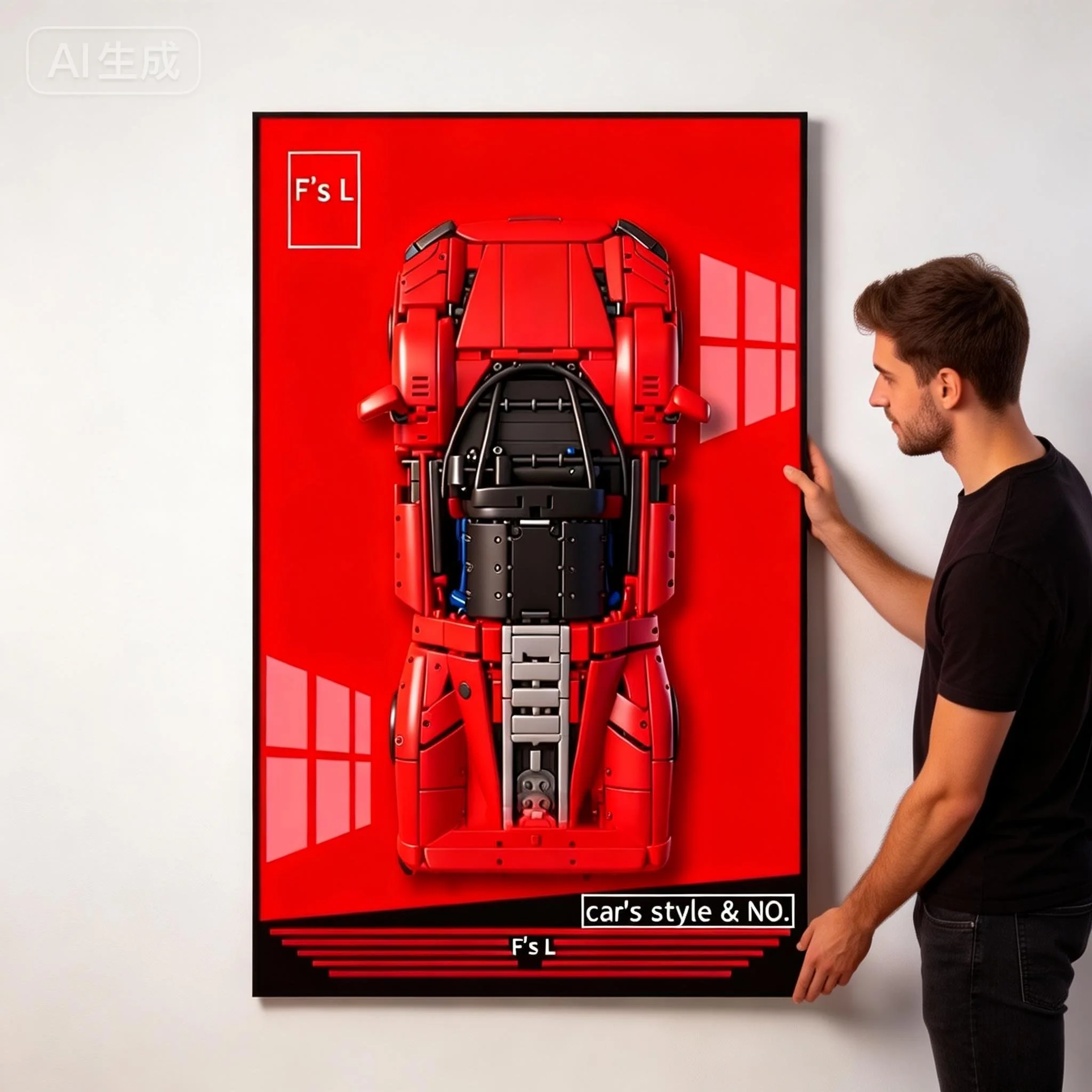 Nuevo marco de fotos para exhibir en la pared, adecuado para el modelo de coche LEGO 42143 Ferrari - DAYTONA SP3, caja de exhibición para montar en la pared.