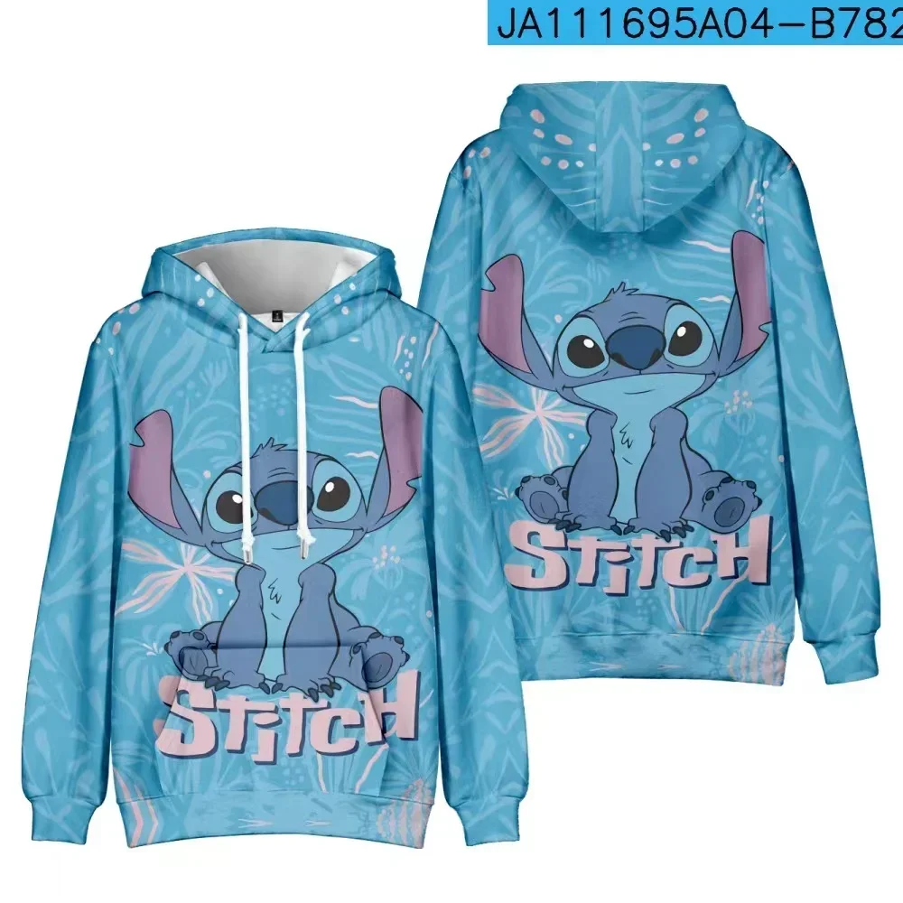 

Disney Children's Hoodies Stitch Boys Girls Pullover 3D Printed Cartoon Tops Fashion Men's Hoodies New Oversized Men's Clothing