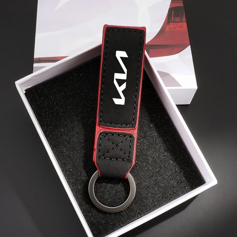 Chaveiro de couro de alta qualidade com argola para chaves para Kia KN Rio Picanto Sportage Niro Morning Ceed ProCeed Stonic Venga Cerato Forte