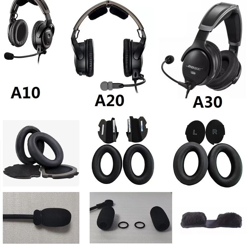 GONIANIA Ohrpolster für Bose A10 A20 A30 Aviation Headset Ersatz hochwertige Ohrenschützer Ohrpolster Ohrabdeckungen Mikrofonschaum