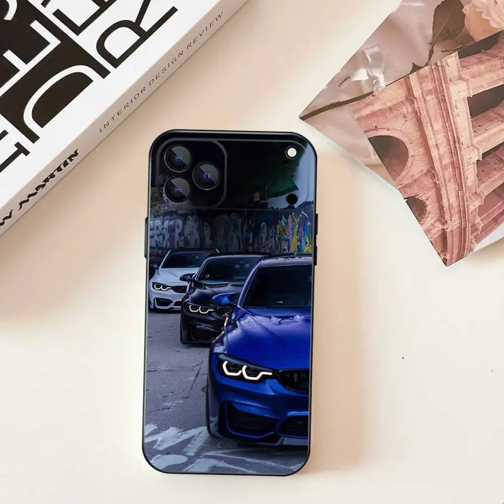 حافظة هاتف كلاسيكية للسيارة B-BmwES-s Super لهاتف iPhone 11,12,13,14,15,16,17,Pro,Max,Plus,E,SE4,Air,غطاء ناعم أسود صغير #4