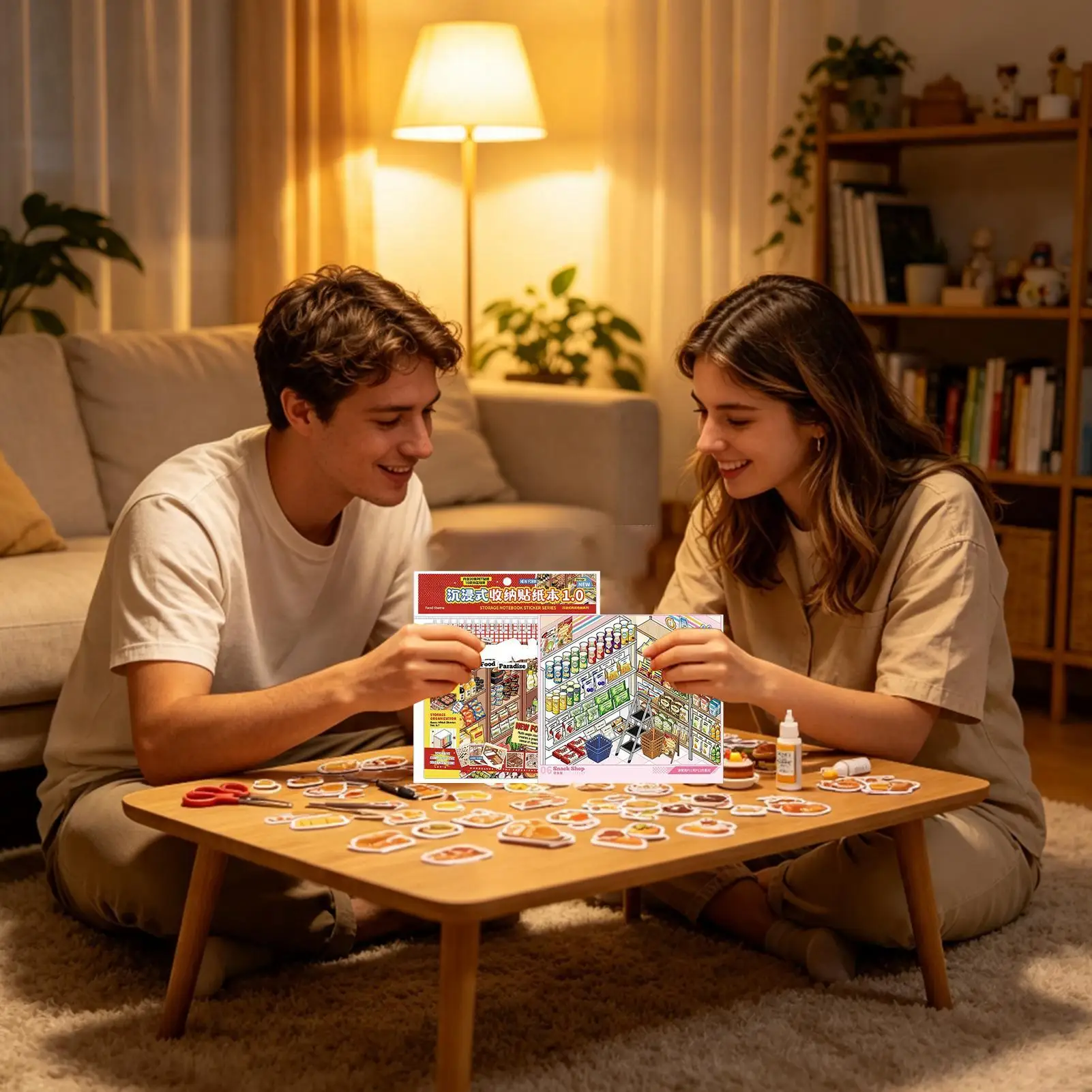 ミニチュアシーンステッカー-かわいいルームデカール-diy-スクラップブック-ノートデコレーション-クラフト用品-子供-ティーン向け-旅行-ホリデーギフト