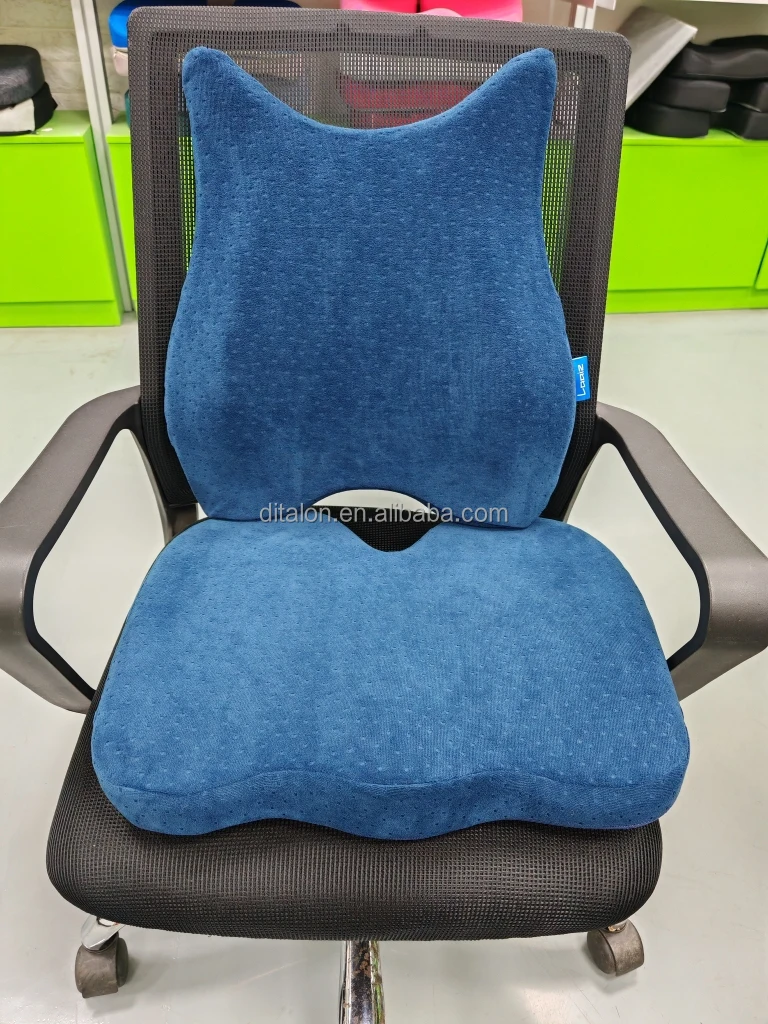Posture Support Cushion Cooling Gel Memory Foam Lumbar Pillow for Office Chair Car Seat Pain Relief Back Support
