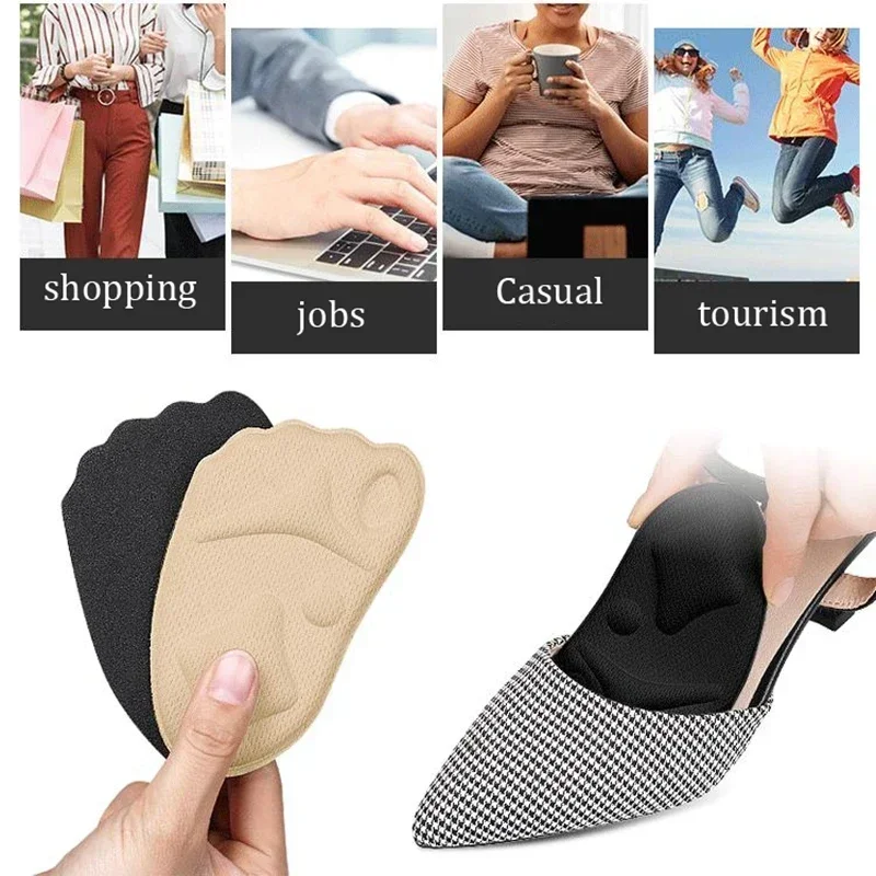 Damen-High-Heels-Fußpolster, rutschfeste Halbpolster, größenreduzierende Einlegesohlen, Zehenschutzpolster, Fußpflege-Einlegesohlen – Detail 8