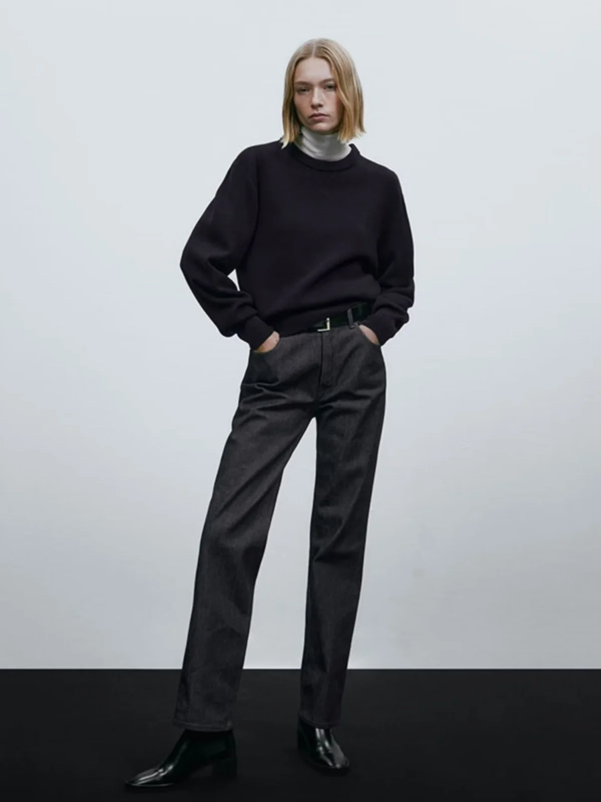 

Свободный повседневный круглый вязаный свитер Ne, Новое поступление, осенний сезон, женский модный удобный шерстяной топ