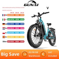 GUNAI-V 1000W Electrical Bicycles 26x4.0Inch Fat Tire Adults Electric Mountain E-bike with 48V 21AH Battery, All-Terrain ebike