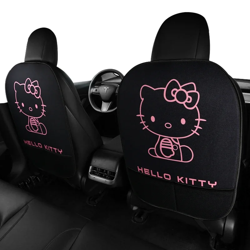 Sanrio Kawaii Hello Kitty Car Anti-kick Mat Anime Cartoon Fashion Children's Car Decoration Interior Accessories Protection Mat