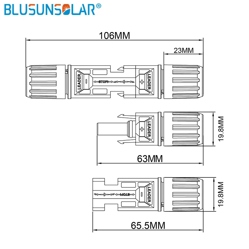 Connecteurs de câble de prise solaire, 1000VDC, mâle et 600, 30A, panneaux solaires et systèmes photovoltaïques