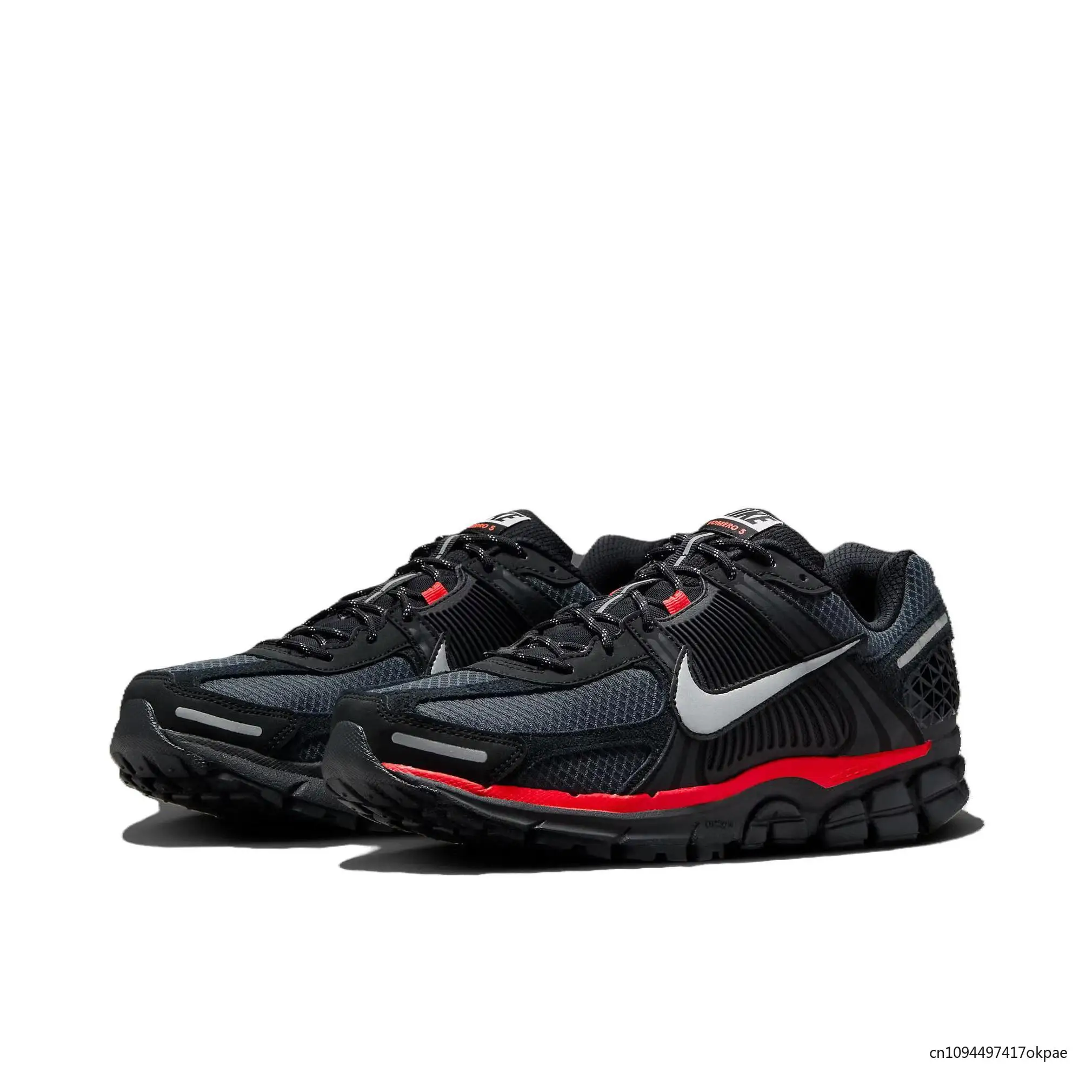 

Nike Zoom Vomero 5 Women and Men Black Red Comfortable Cushioning Breathable Retro Wear-resistant Running Shoes HV2527-002