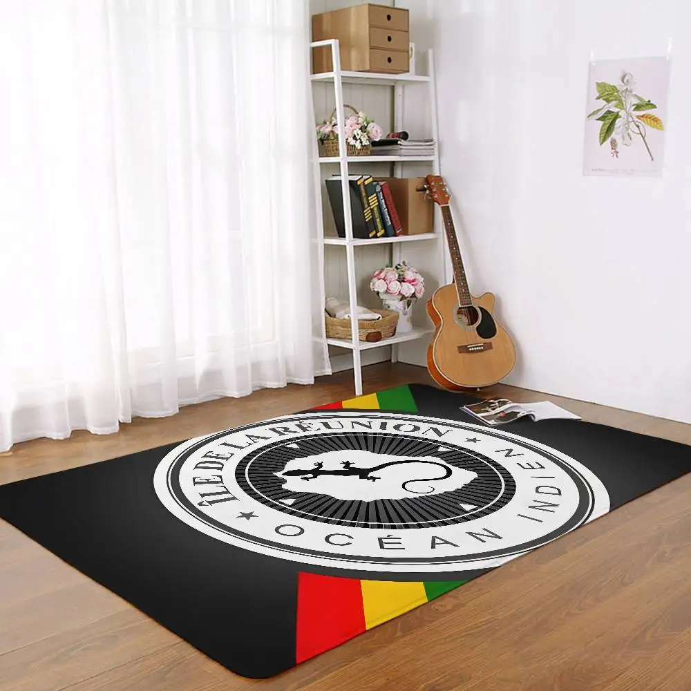 974 جزيرة ريونيون الكلمة حصيرة الحمام ماصة حصيرة بسيطة باب الأوساخ مقاومة حصيرة المنزل المطبخ حصيرة القدم حصيرة دخول حصيرة #4