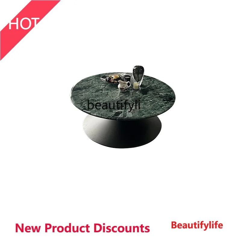 

A38 Итальянский минималистичный натуральный роскошный камень для гостиной, роскошный дизайнерский высококачественный креативный мраморный круглый столик для чая с лунным озером