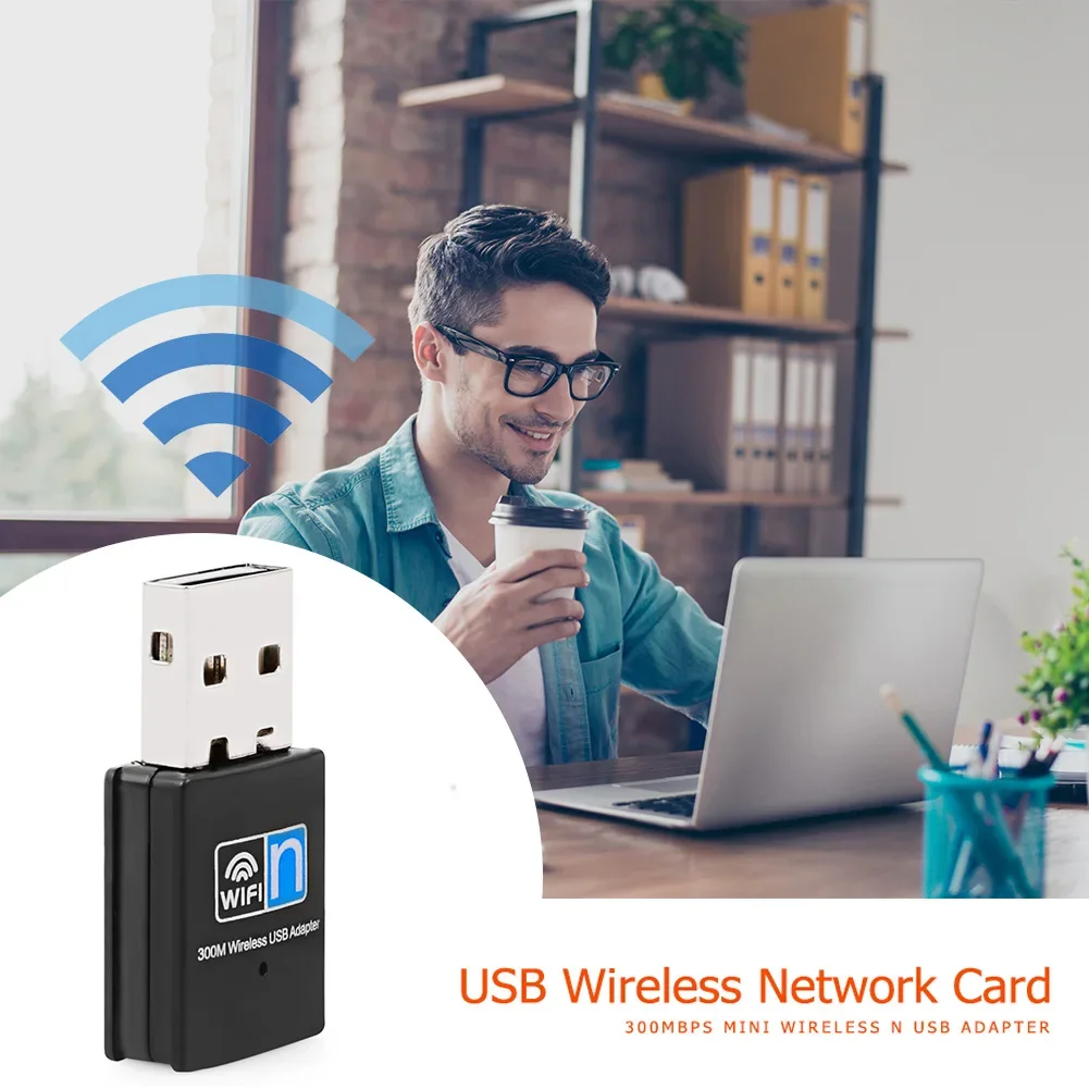 Mini adaptador Wifi USB de 300Mbps, tarjeta de red de 2,4G/5Ghz, banda Dual 802,11 n/g/b, adaptador USB de CA para PC, escritorio y portátil