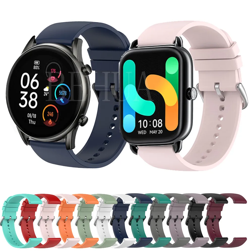 WatchBand Strap For Haylou RS4 Plus Smart Silicone Wristband For Haylou RT2 GST Bracelet For Amazfit GTS Bip pop pro Watchstrap