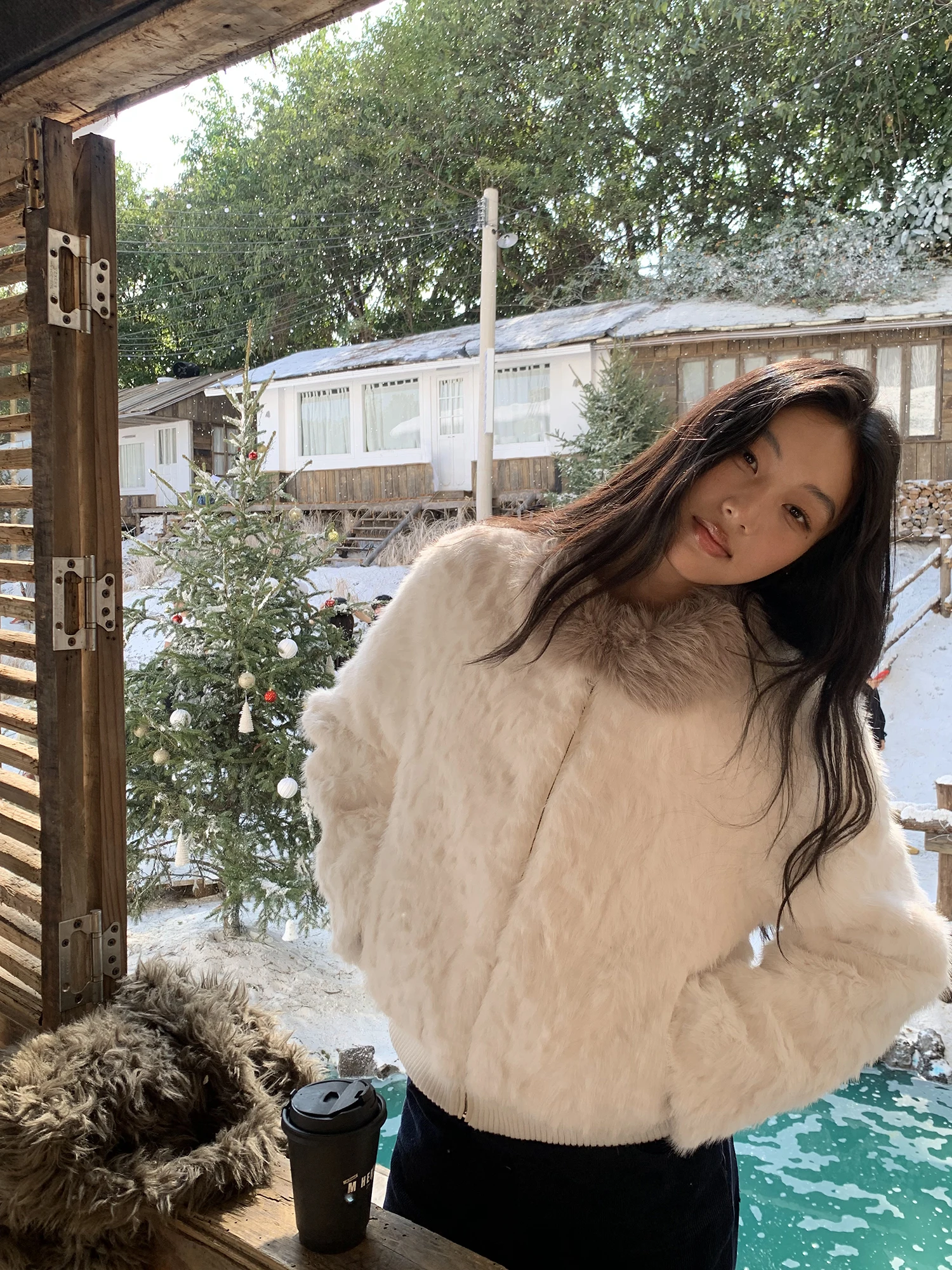 

Женское осенне-зимнее теплое кожаное зимнее пальто с меховым воротником Crsu White Lamb, зимнее пальто с внутренним верхом