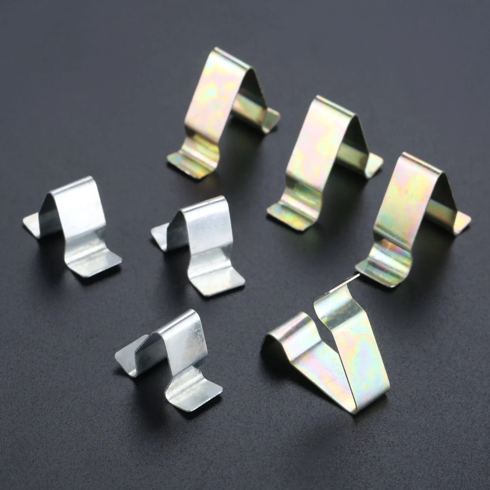 10Pcs Sliver Car Door Trim Panel Lining Clips Metal Interior Upholstery Retainer Rivet Auto Fastener Clip for Audi Seat Skoda