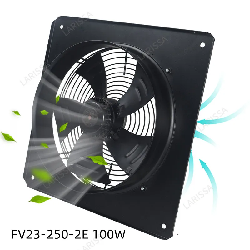 

100W Square Outer Rotor Axial Flow Fan Low Noise Oil Fume Exhaust Fan, Industrial Powerful Exhaust Fan Ventilation
