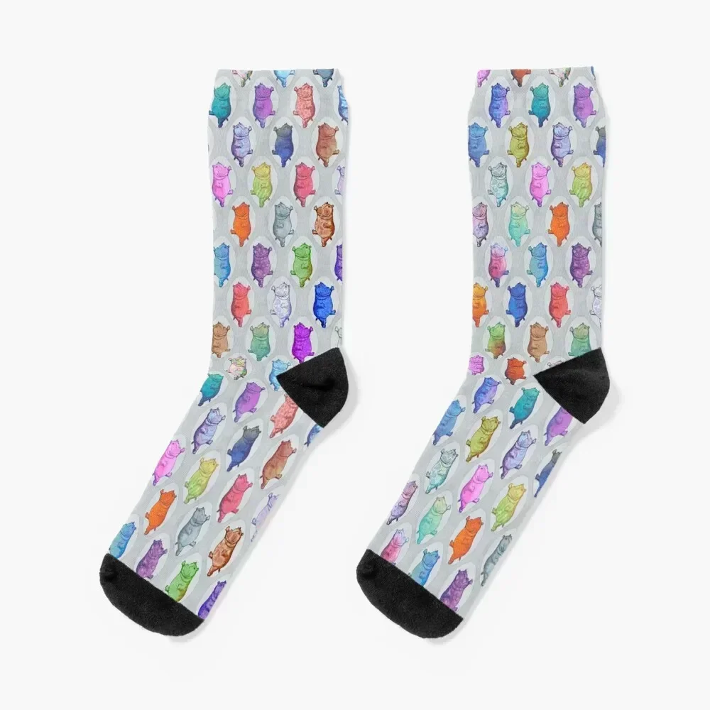

Dancing Hippos Socks anime colored custom sports cool Boy Child Socks Women's