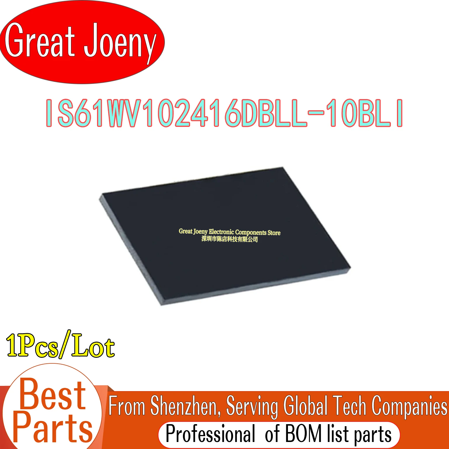 

100% New Original IS61WV102416D IS61WV102416DBLL-10BLI IS61WV102416DBLL IC SRAM 16MBIT Chipset BGA-48