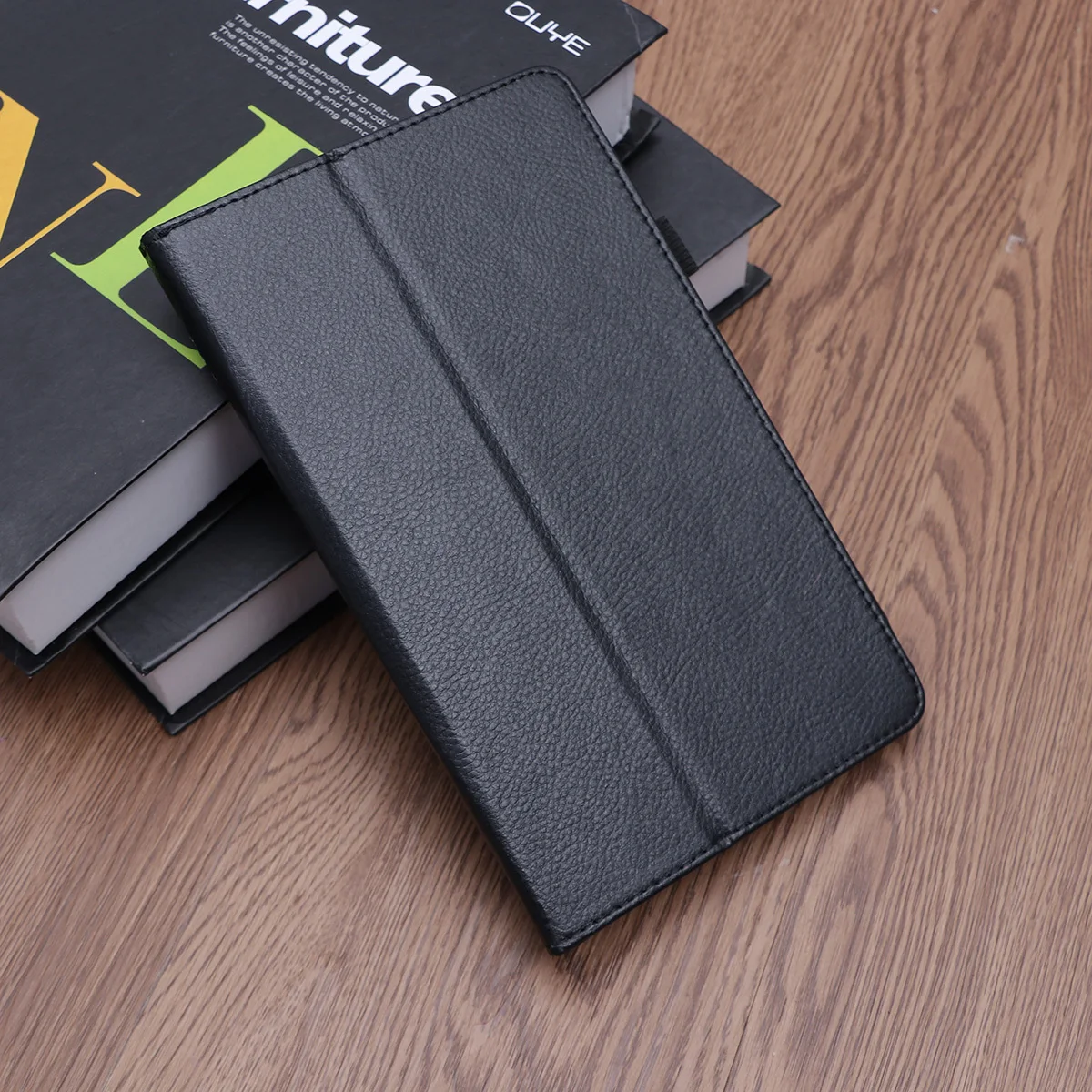 

Slim Folding PU Stand Case for All-New 8 Tablet 2017 Release Only Black Vivid Color Scratch Resistant