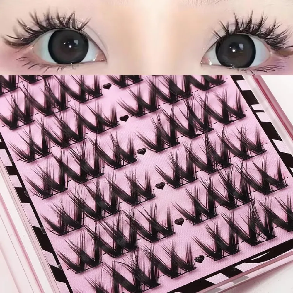 Trwałe, bezklejowe sztuczne rzęsy segmentowe wielokrotnego użytku, pojedyncze rzęsy naturalne DIY, rzęsy anime.